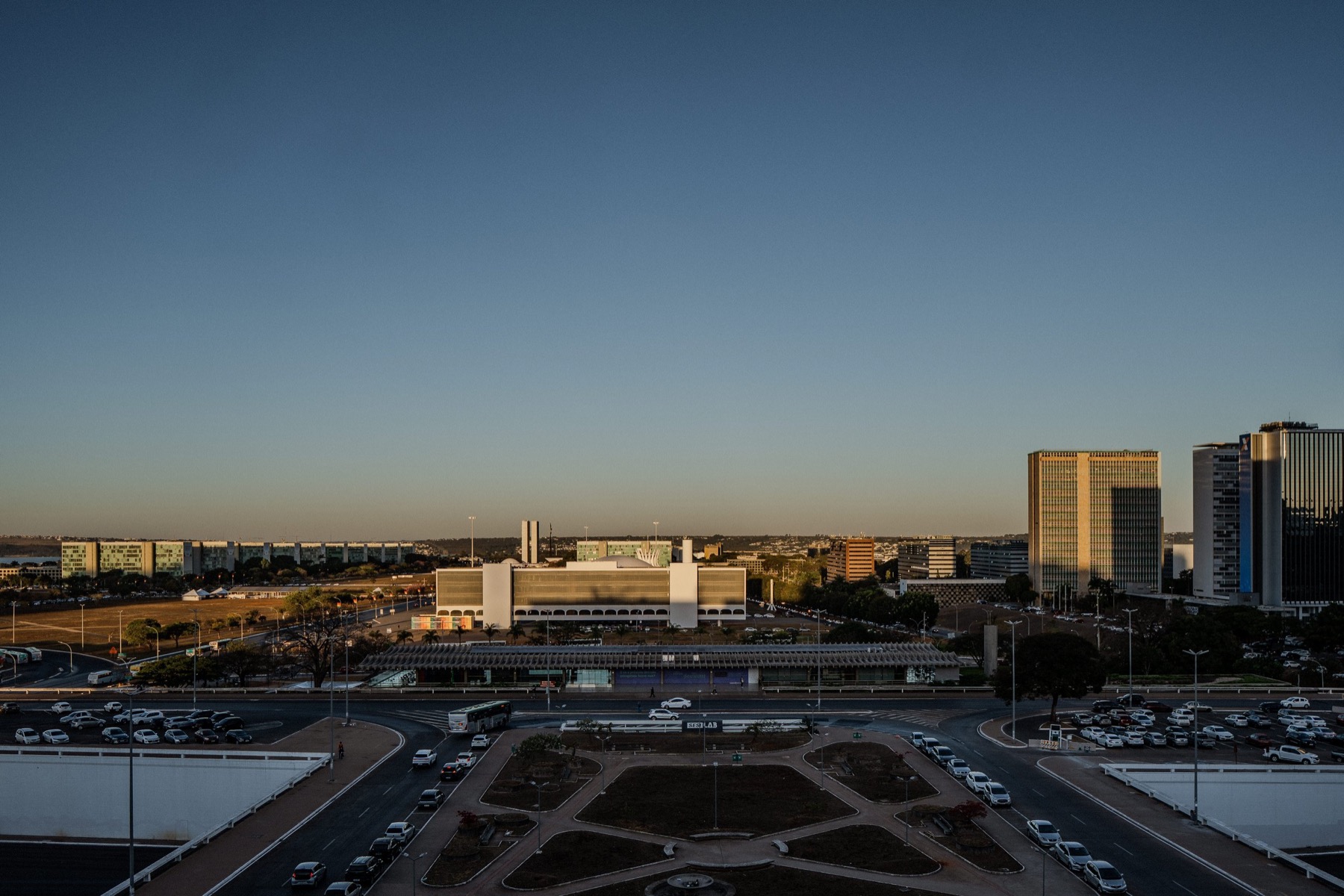 Vista de Brasília ao entardecer